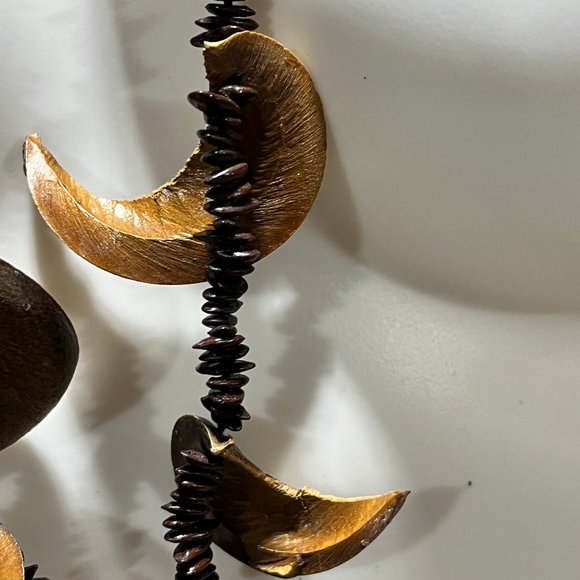 Vintage Handmade Apple Seed Necklace with Acacia Koa Seed Hawaiian Lei Botanical - Picture 5 of 10